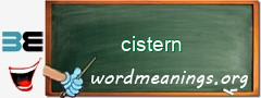 WordMeaning blackboard for cistern